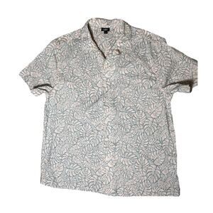 City‎ Streets Men’s L Hawaiian Shirt Tropical Leaf Button Up Short Sleeve Casual